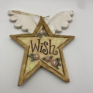 Vintage Kurt Adler‎ Wish Star Christmas Ornament With Angel Wings